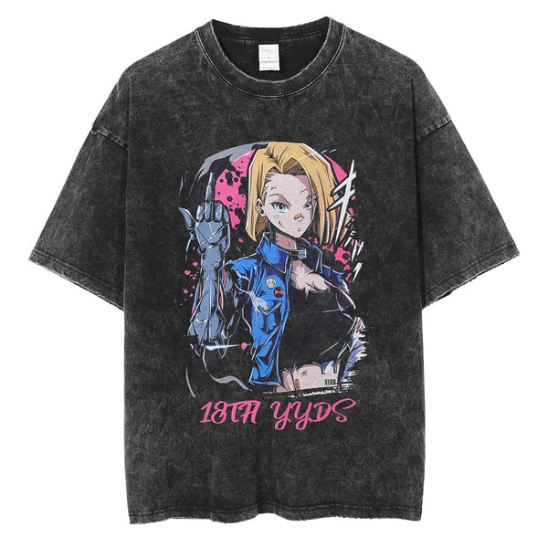 Android 18 Vintage Washed Shirt