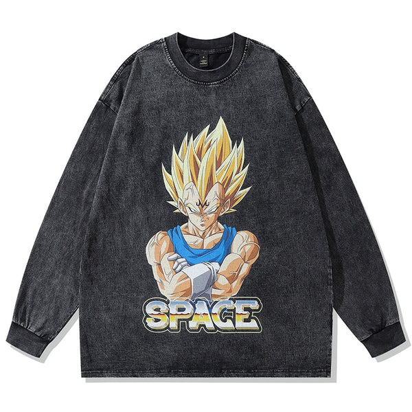 "Space" Vintage Washed Long Sleeve Shirt