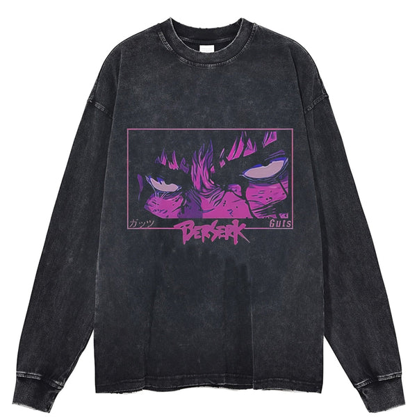 Berserk Purple Guts Vintage Washed Long Sleeve Shirt